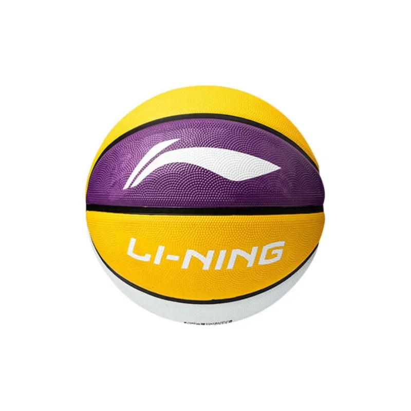 LiNing Rubber Basketball Yellow Purple White Size 5 Size 7 Training Unisex-3