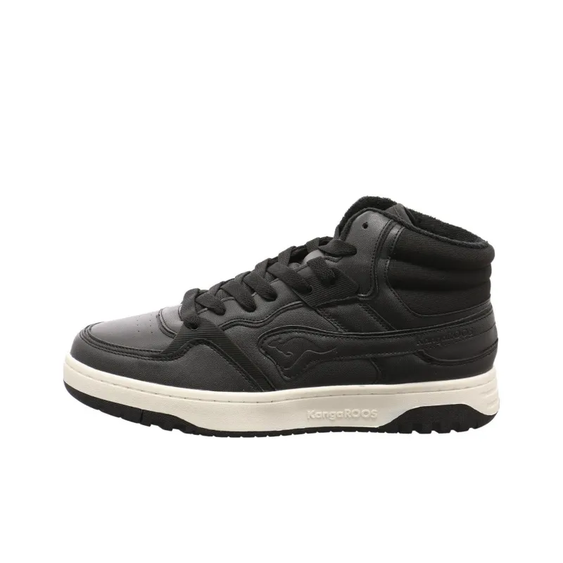 KangaROOS Anti Slip Wear Resistant Mid Top Skateboard Shoes Unisex Black-0