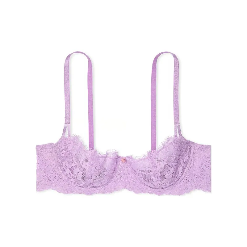 Victoria's Secret Dream Angels Wicked Unlined Lace Balconette Bra/SL Bra Women's Light Purple-0