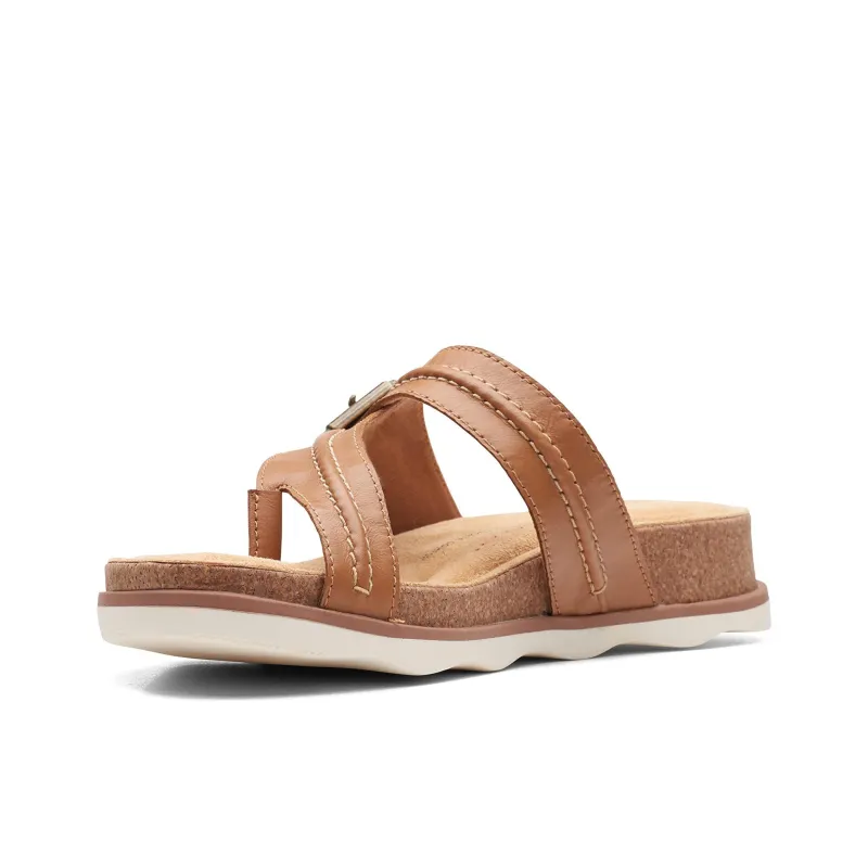 Clarks Rubber Sole Slip-Resistant Flip Flops Women's Light Brown-1