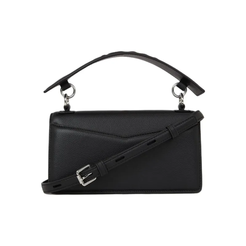 KARL LAGERFELD Cow Leather Shoulder Bag, Crossbody Bag Women's Black-1