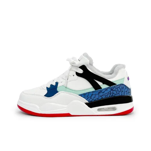 LIANGHUO Warm Slip Resistant Cushioning Impact Resistance Wear Resistant Low Top Skateboard Shoes Unisex White Blue Red