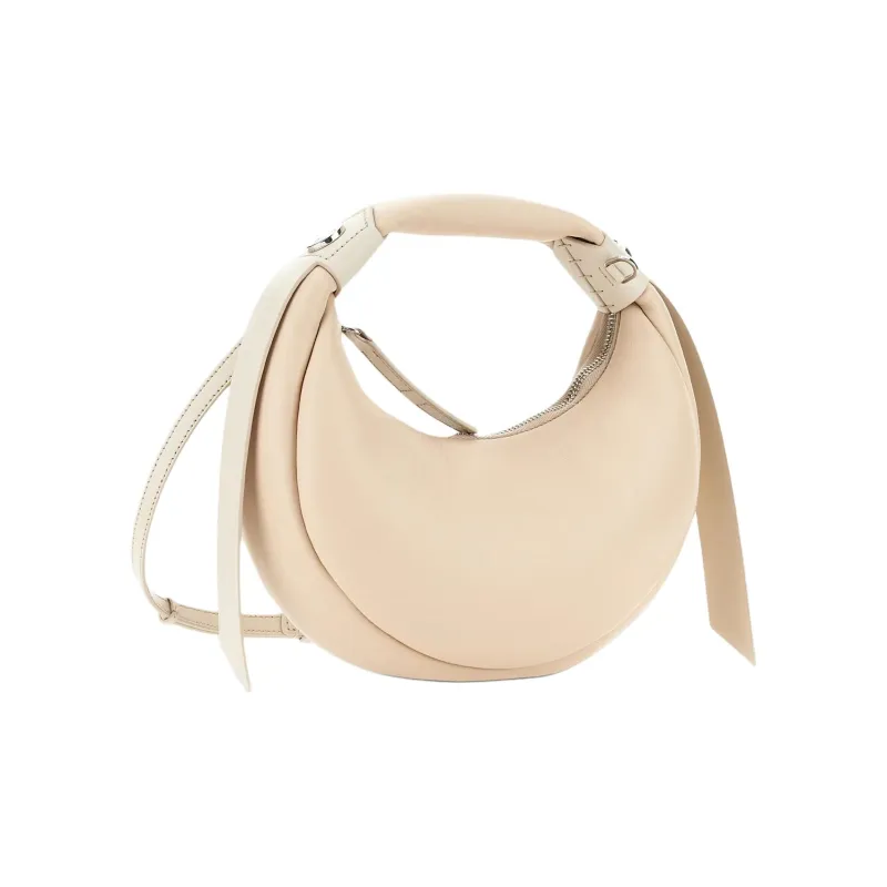 HOGAN Nappa Leather Hobo Bag Shoulder Bag Crossbody Bag Handbag Mini Women's Ivory-1