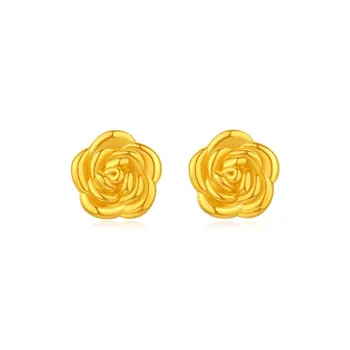 Bailijin 18K Gold Stud Earrings Unisex