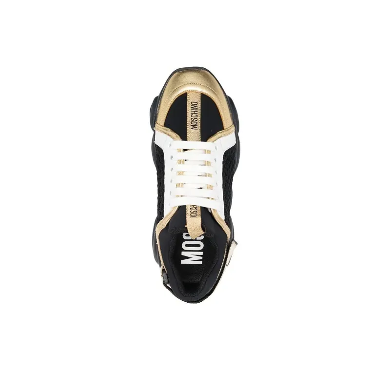 MOSCHINO Wear-Resistant Low-Top Sports Casual Shoes Women's Black Gold-4