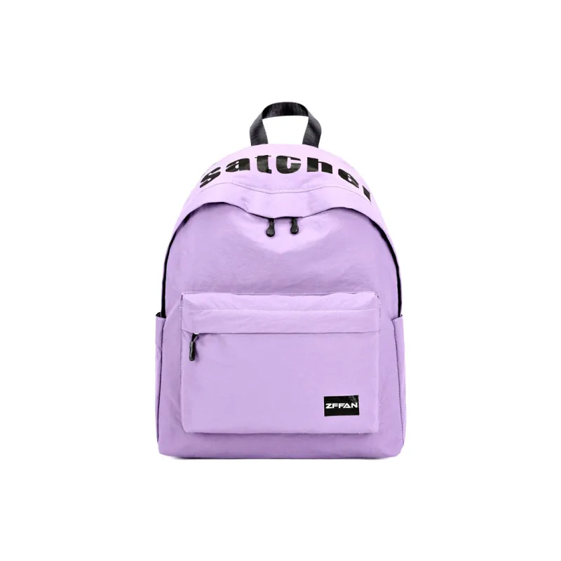 ZUOFEIFAN Fabric Backpack Unisex Woody Brown/Mint Purple/Black-1