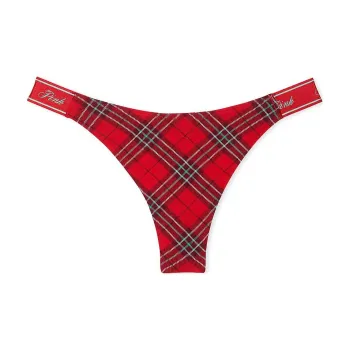 Victoria's Secret PINK Logo High-Leg Thong Panty / BVPP Underpants Women's 1 Pack Red