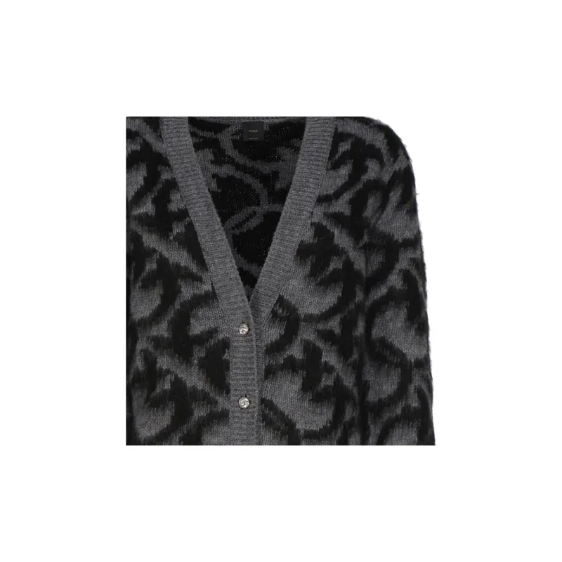 PINKO Intarsia knit Button up Cardigan-4
