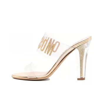MOSCHINO Abrasion Resistant Slide Slippers Women's Gold