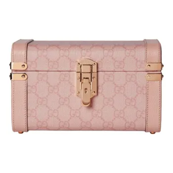 GUCCI Canvas Canvas Bag Travel Bag Storage Bag Medium Size Women's Pink