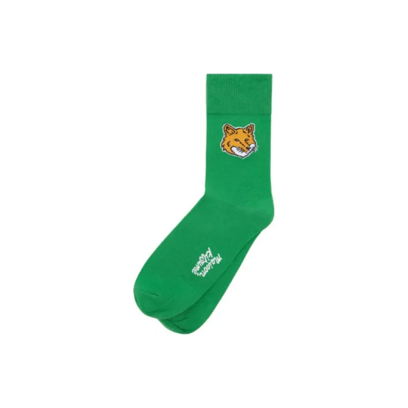 Maison Kitsune Fox Head Patterned Socks-0