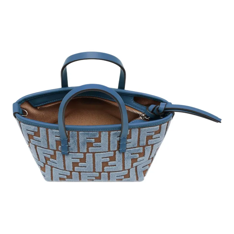 FENDI Polyester Tote Bag Shopping Bag Shoulder Bag Crossbody Bag Handbag Mini Women's Light Blue-3