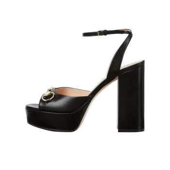 GUCCI Horsebit Strap Sandals 8.3cm Women's Black