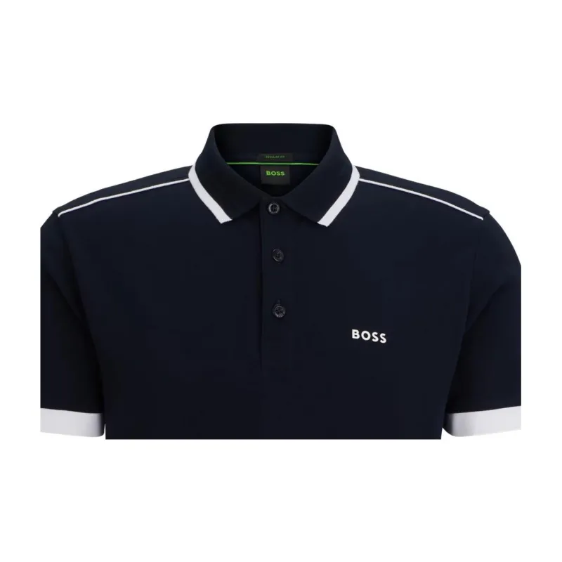 HUGO BOSS Logo print Cotton Polo Shirt-5