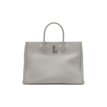 Burberry Calfskin Tote Bag, Shopping Bag, Handbag Small Size Women's Bittern Gray