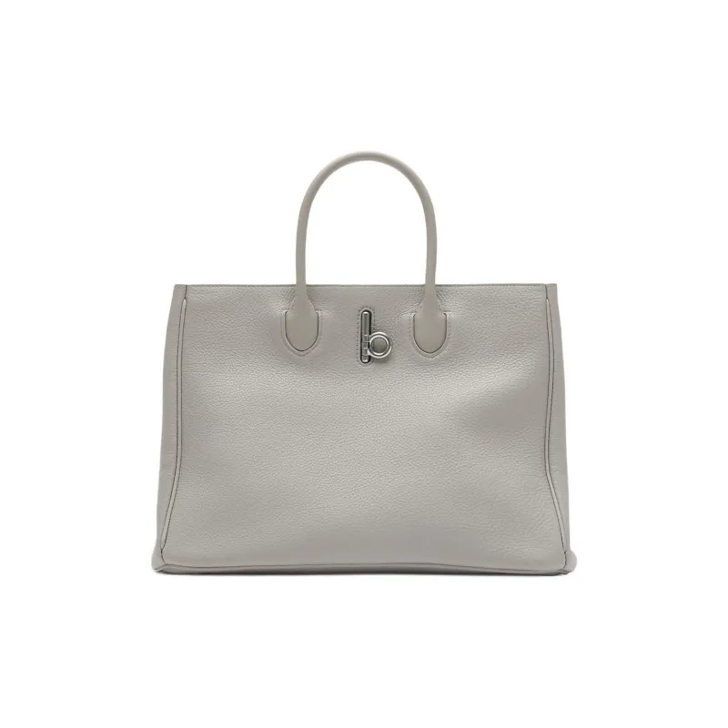 Burberry Calfskin Tote Bag, Shopping Bag, Handbag Trumpets Women's Bittern Gray-0