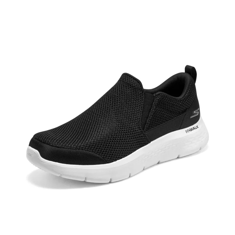 Skechers Go Walk Fle Cushioned Slip-Resistant Low-Top Casual Shoes Men's Black White-6