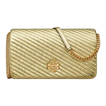 TORY BURCH Kira Metallic Leather Crossbody, One Shoulder, Wallet Mini Women's Gold