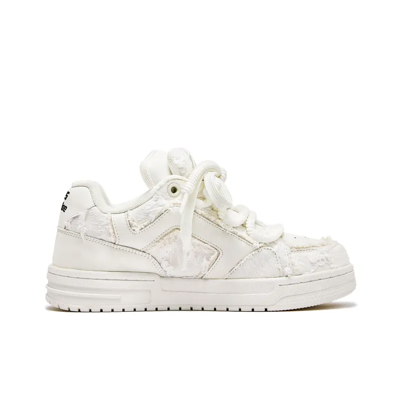 IMARSE Skateboard Shoes Unisex Low Top Beige/White-1