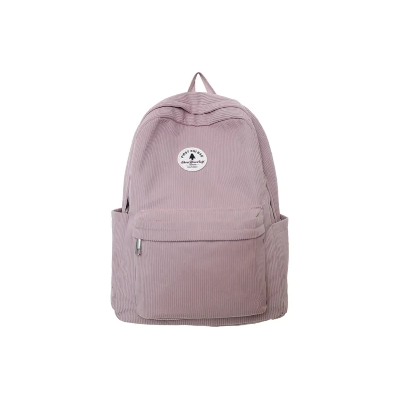 TAKI Corduroy Backpack Regular Unisex White/Pink/Black/Gray-0