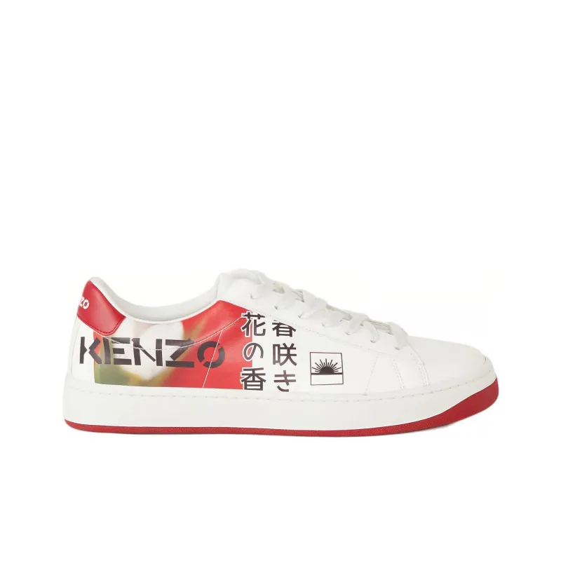 KENZO Kourt Low-Top Stylish Skateboarding Shoes Women's White-1