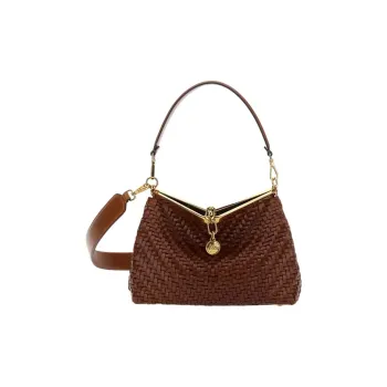 METROCITY Calfskin Shoulder Bag Crossbody Bag Handbag Women's Brown