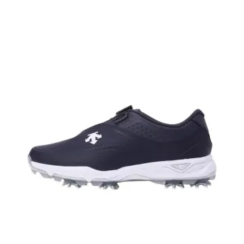 DESCENTE Anti Slip Wear Resistant Low Top Golf Shoes Men's Navy Blue