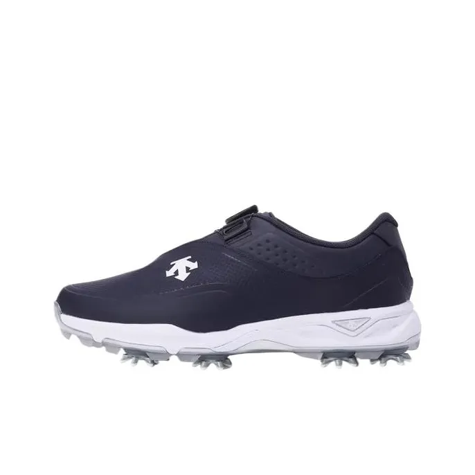DESCENTE Anti Slip Wear Resistant Low Top Golf Shoes Men's Navy Blue-0