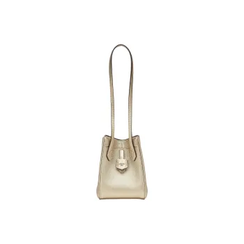 FENDI Origami Calfskin Crossbody Bag Shoulder Bag Mini Women's Champagne