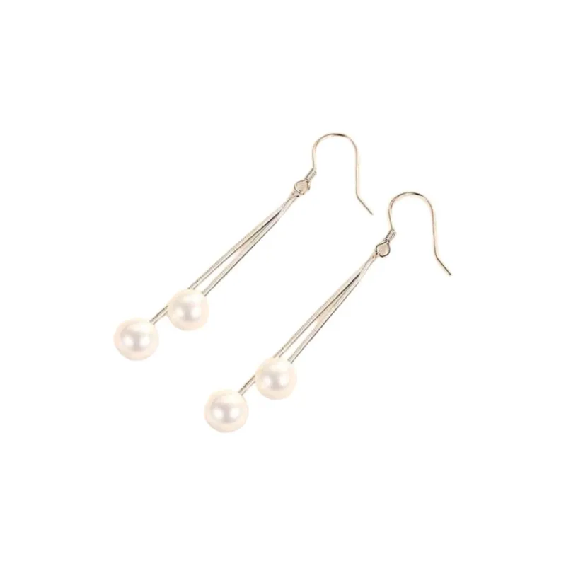 Stone Edge Poly Foot Silver 990 Sterling Silver Drop Earrings Unisex-0