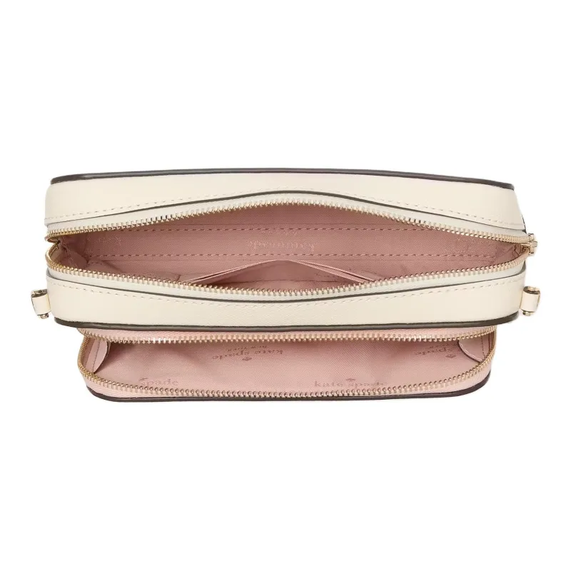 Kate Spade Staci Cross-Stitch Leather Shoulder Bag Crossbody Bag Women's Rose Pink-3