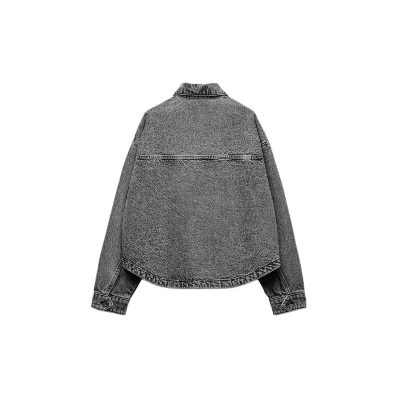 ZARA Denim Jackets Women's Gray-1