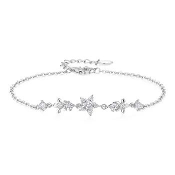 KADER Floral Collection Velvet Flower Collection 925 Sterling Silver Bracelets Women's Silver Box