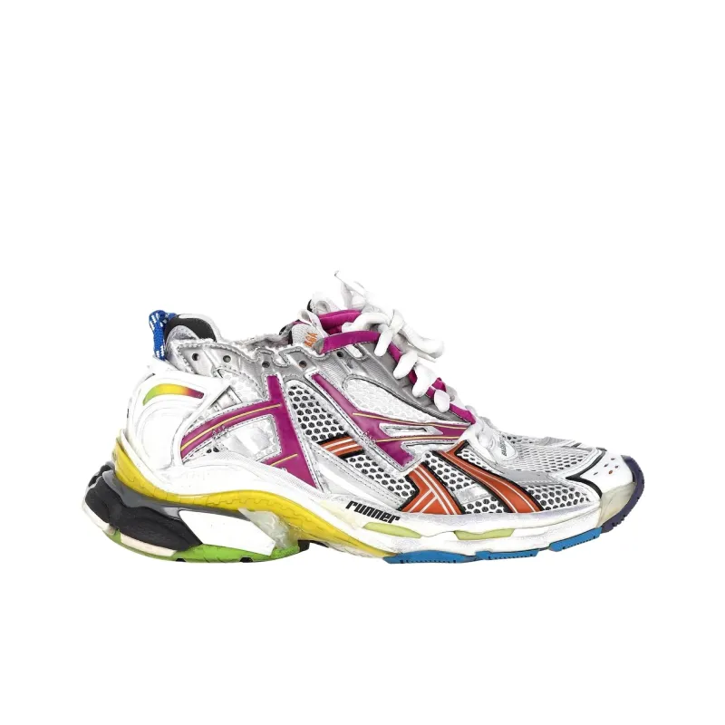 Balenciaga Runner Low Top Casual Shoes Men's Silver-1