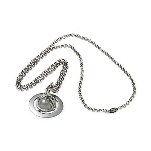 Vivienne Westwood Brass Necklaces Unisex Gunmetal Gray