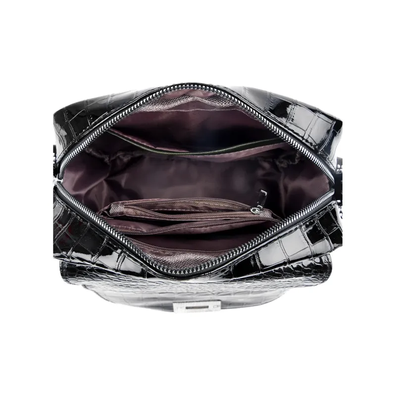 Fitchell PU Backpack Women's Black/Silver-4