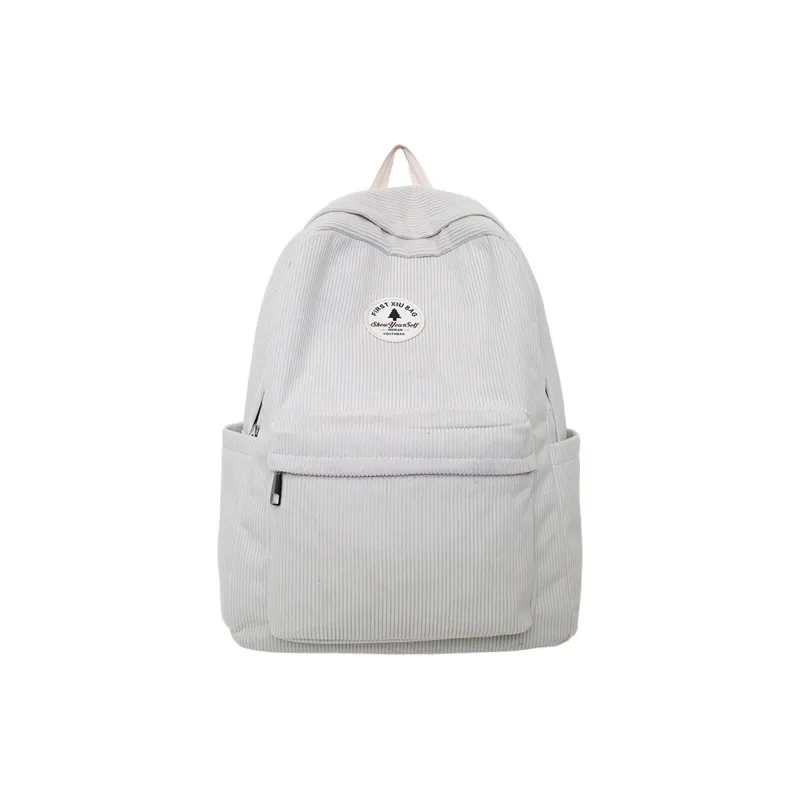 TAKI Corduroy Backpack Regular Unisex White/Pink/Black/Gray-7