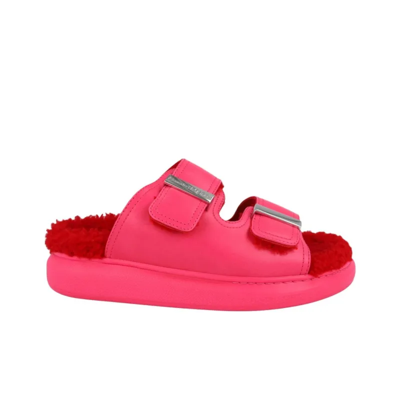 Alexander McQueen Oversized Hybrid Slides Pink Silver Women's-1