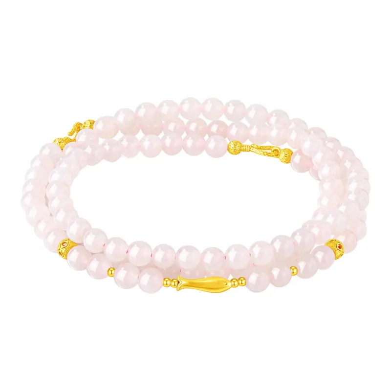 Lao Feng Xiang Hetian Jade Bracelets Dusty Pink Women's-0
