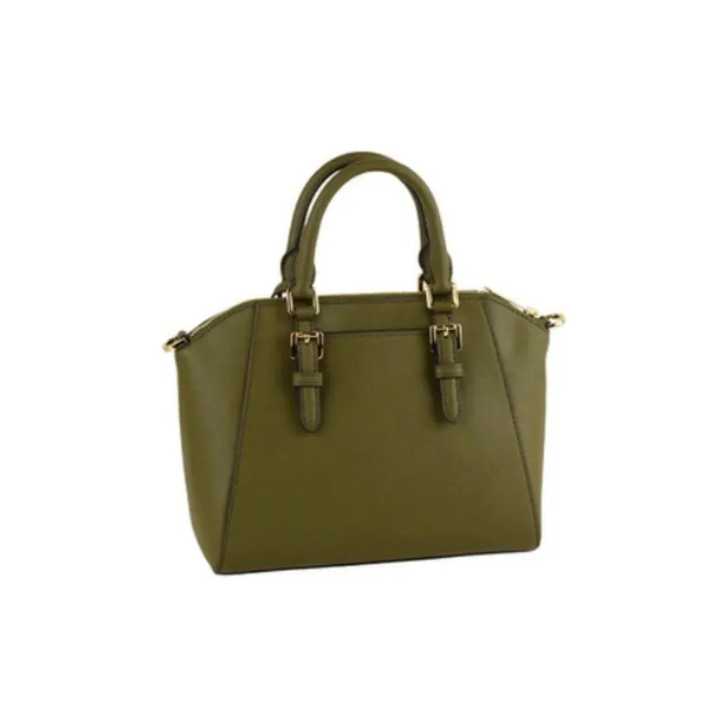 MICHAEL KORS Ciara Cow Leather Girlish Dome Bag Handbag Women's Dark Green-4