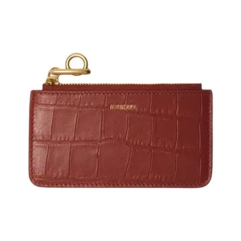 Burberry Rocking Horse Lambskin Card Holder Women's Rusty Red
