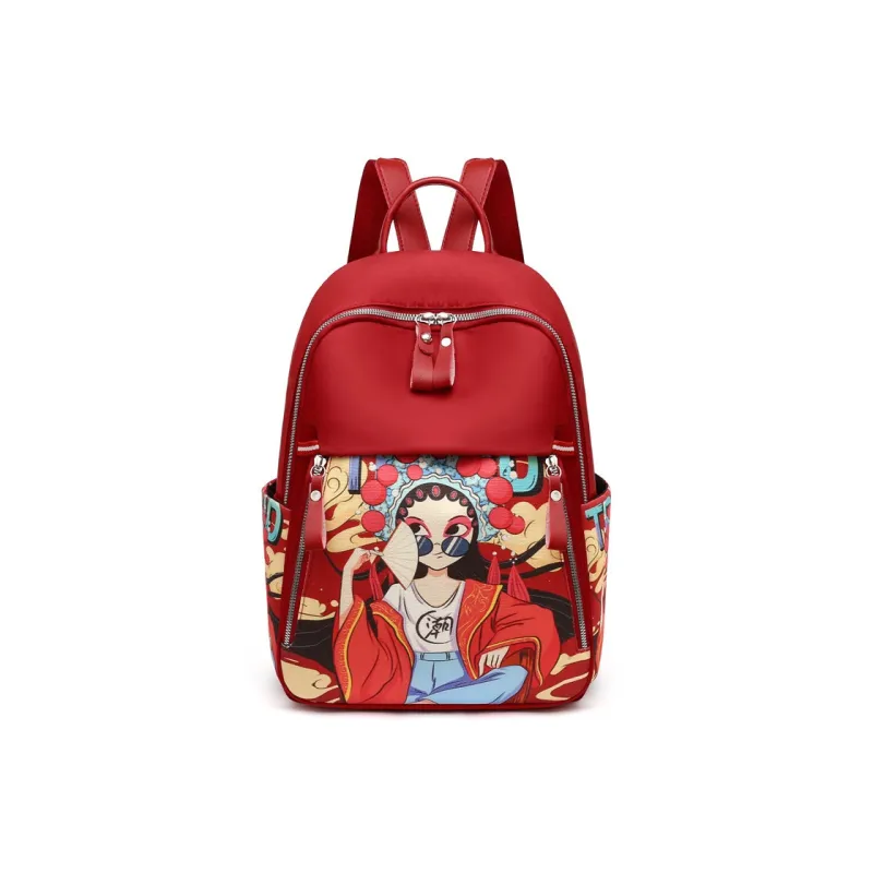 DALO Oxford Backpack Women's Red/Green/Black/Pink-0