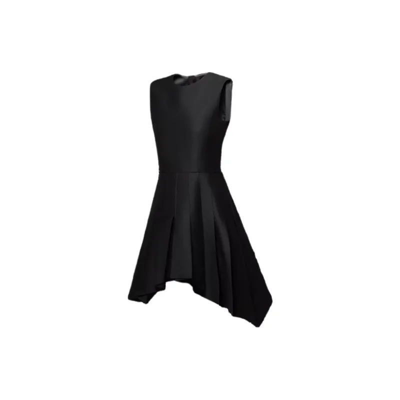 LOUIS VUITTON Asymmetrical Box Pleat Dress-2