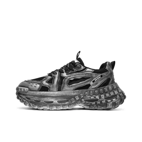 JKEM Anti Slip Wear Resistant Breathable Height Increasing Low Top Chunky Sneakers Men's