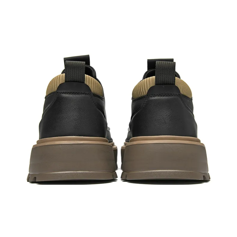 AOKANG Elegant Style Series Skateboard Shoes Men Low Top Yellow Brown, Black-4