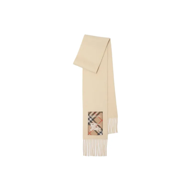 Burberry Check Label Fringed Edge Scarf-1