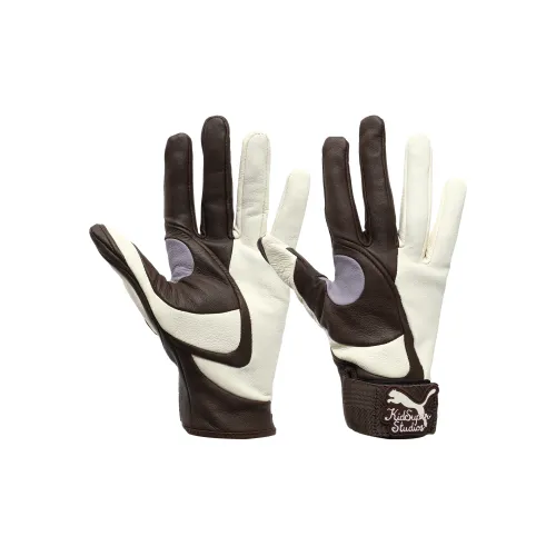 PUMA Full Grain Sheepskin Gloves Men's Brown/White