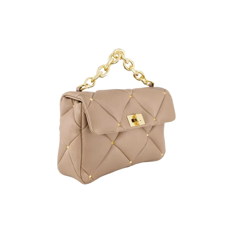 Valentino GARAVANI Calfskin Shoulder Bag, Crossbody Bag, Handbag Women's Beige-2