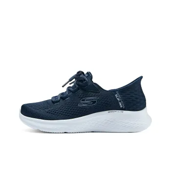 Skechers Slip Ins Slip Ins Technology Cushioning Wear Resistant Low Top Casual Shoes Women's Blue