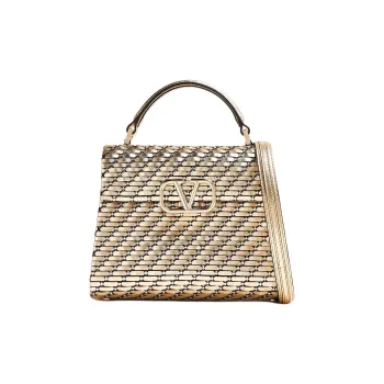 Valentino GARAVANI Leather Shoulder Bag, Crossbody Bag, Handbag Women's Gold